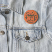 Katten en Java Brown Outline Ronde Button 5,7 Cm (In situ)