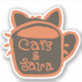 Katten en Java Sinaasappel Outline Sticker (Voorkant)