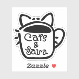 Katten en Java Zwart Sticker