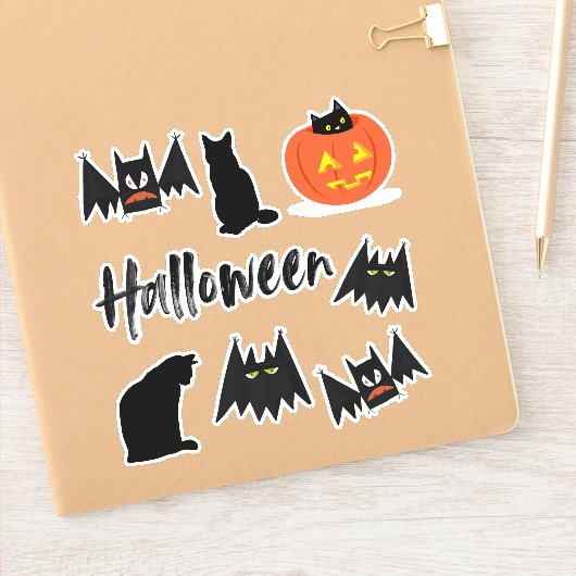 Katten en katten Halloween Sticker (Notitieboek)