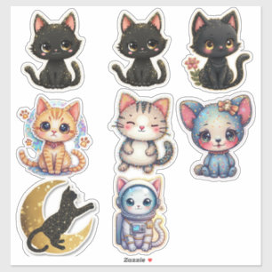 Katten en katten op maat gesneden vinyl sticker