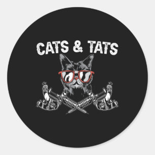 Katten en katten Tattoo tatoeages Kat Ronde Sticker