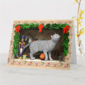 Katten- en kerstspullen kaart (Gele Bloem)