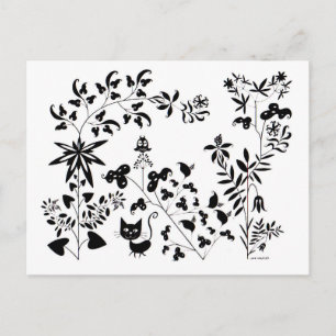 Katten en kippen briefkaart