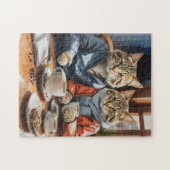 Katten en koffie legpuzzel (Horizontaal)