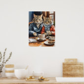 Katten en koffie poster (Keuken)