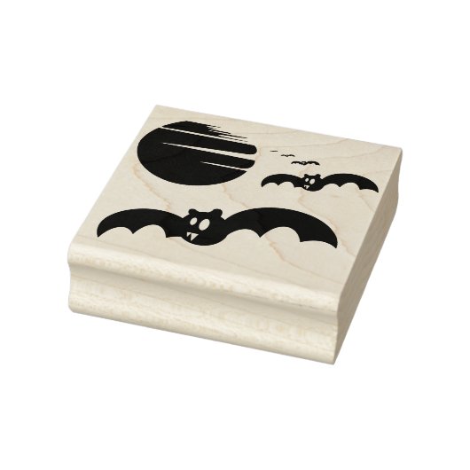 Katten en maan 	rubberstempel (Stempel)