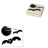Katten en maan 	rubberstempel (Gestempeld)