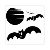 Katten en maan 	rubberstempel (Afrduk)