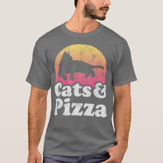 Katten en Mannen van Pizza of "Women's Cat and Piz T-shirt