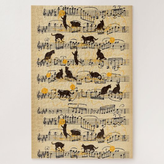 katten en muziek legpuzzel (Verticaal)