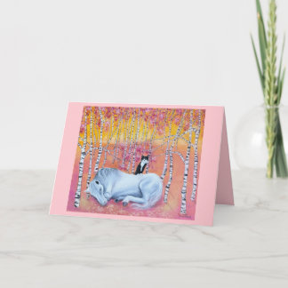 Katten- en paarden vrienden grillige kunst kaart