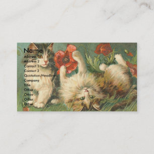  Katten en papavers Visitekaartje