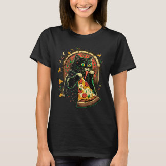 Katten en Pizza Grappig Ontwerp Kat Liefhebbers Pi T-shirt