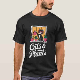 Katten En Planten Kat Planten Watergeven Plant Lie T-shirt
