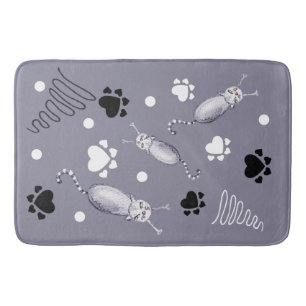 Katten En Pootjes Waterverf Patroon Badmat