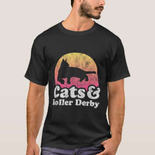 Katten en roller derby Mannen of vrouwen kat T-shirt