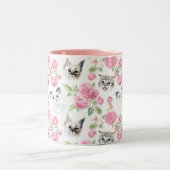Katten en Rozen Tweekleurige Koffiemok (Center)