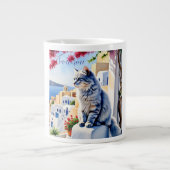 Katten en schoonheid van Santorini Extra Grote Beker (Voorkant)