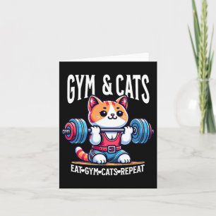 Katten en sportschool training grappige kitten bod kaart