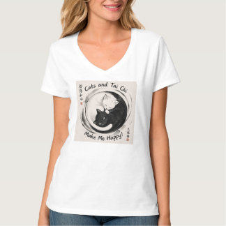 Katten en Tai Chi Maken Me Gelukkig T-shirt