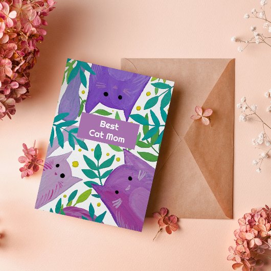 Katten en takken Beste kattenmam dag Vakantiedagen Feestdagenkaart