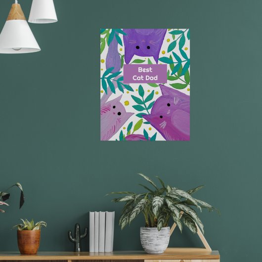 Katten en takken Beste kattevaders dag Poster (Woonkamer 1)