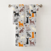 Katten en verfdrukken bad handdoek (Insitu)