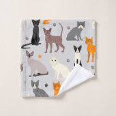 Katten en verfdrukken bad handdoek (Wasdoekje)