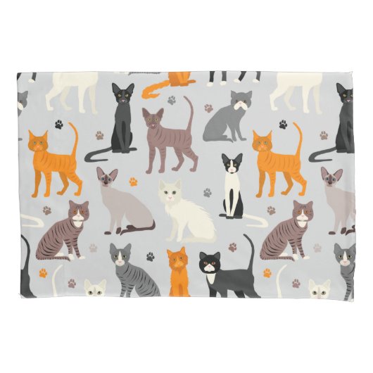 Katten en verfdrukken kussensloop (Voorkant)