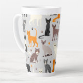 Katten en verfdrukken latte mok (Linkerhoek)