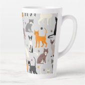 Katten en verfdrukken latte mok (Rechts)