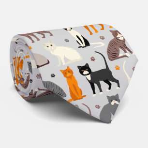 Katten en verfdrukken stropdas