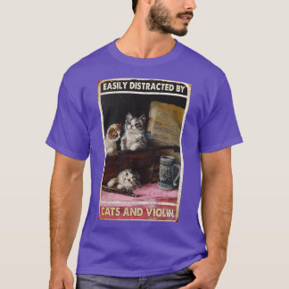 Katten en viool Gemakkelijk afgeleid door katten e T-shirt