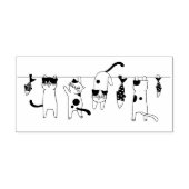 Katten en vishakken 	rubberstempel (Afrduk)