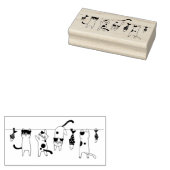 Katten en vishakken 	rubberstempel (Gestempeld)