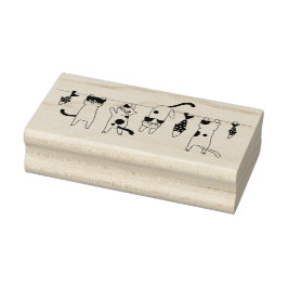 Katten en vishakken rubberstempel