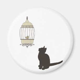 Katten en vogels magneet