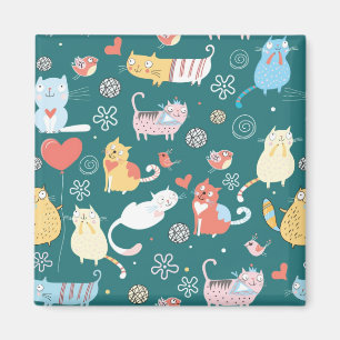 Katten en vogels magneet