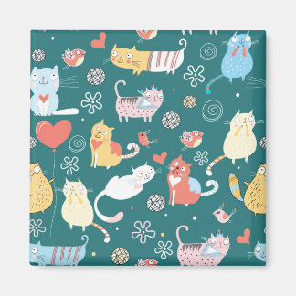 Katten en vogels magneet