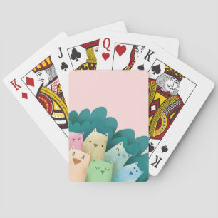 Katten en vrienden pokerkaarten