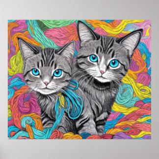 Katten en wol poster