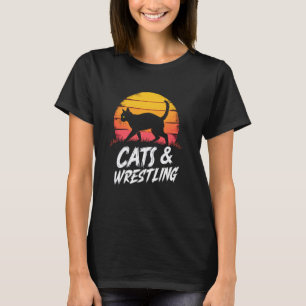 Katten en worstelen spannende grafische t-shirt