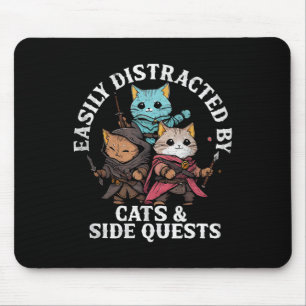 Katten en zijmissies Fantasy Gamer Kat ontwerp Muismat