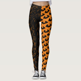 Katten en zwarte inkt - Oranje Leggings