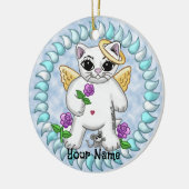 Katten engel keramisch ornament (Links)