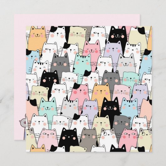 Katten Feestdagenkaart (Voorkant / Achterkant)