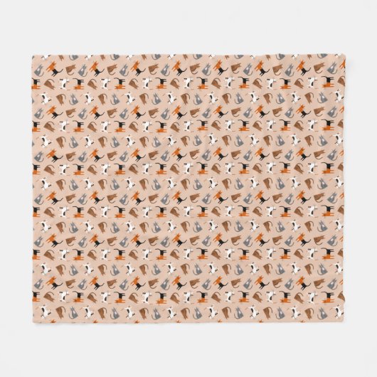 Katten Fleece Deken (Voorkant (Horizontaal))