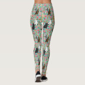 Katten Florals munt florale bloem Leggings (Achterkant)