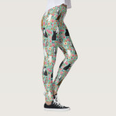 Katten Florals munt florale bloem Leggings (Rechts)